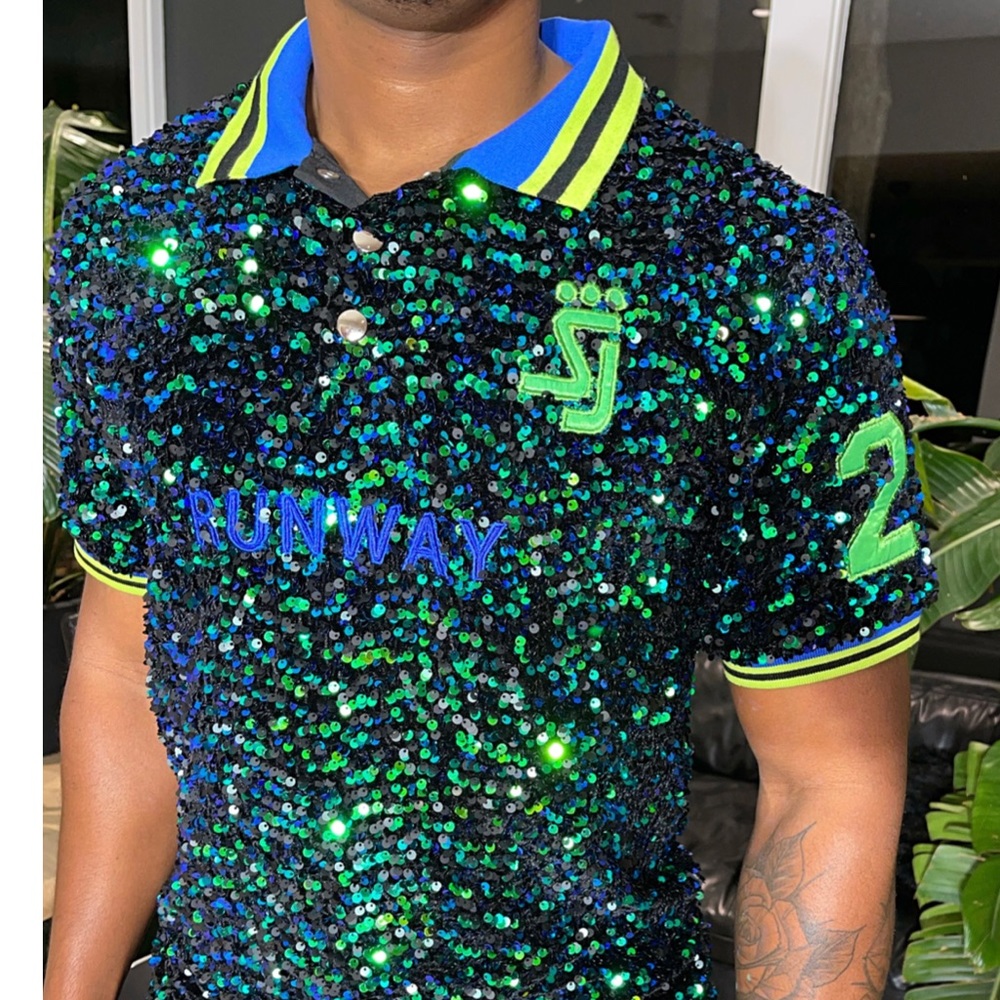 Encrusted Runway polo new